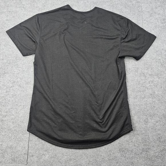 BYLT Shirt Mens Large Black Drop Cut Short Sleeve Curved Hem Minimal Classic - Picture 6 of 6